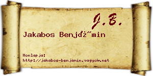 Jakabos Benjámin névjegykártya